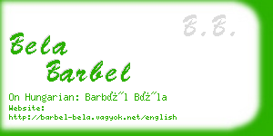 bela barbel business card